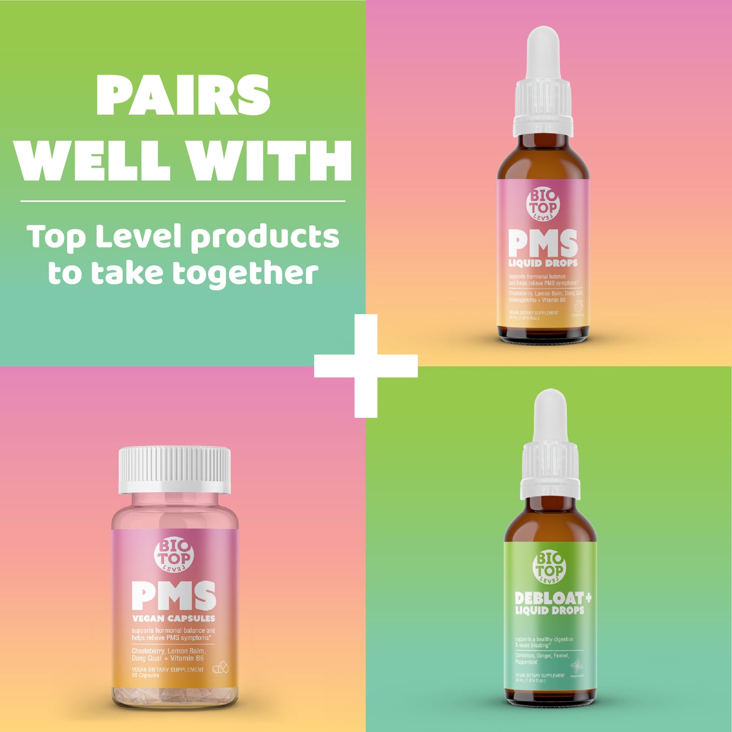 Debloat+ Organic Vegan Liquid Drops for Bloating and Gas Relief - BIOTOPLEVEL